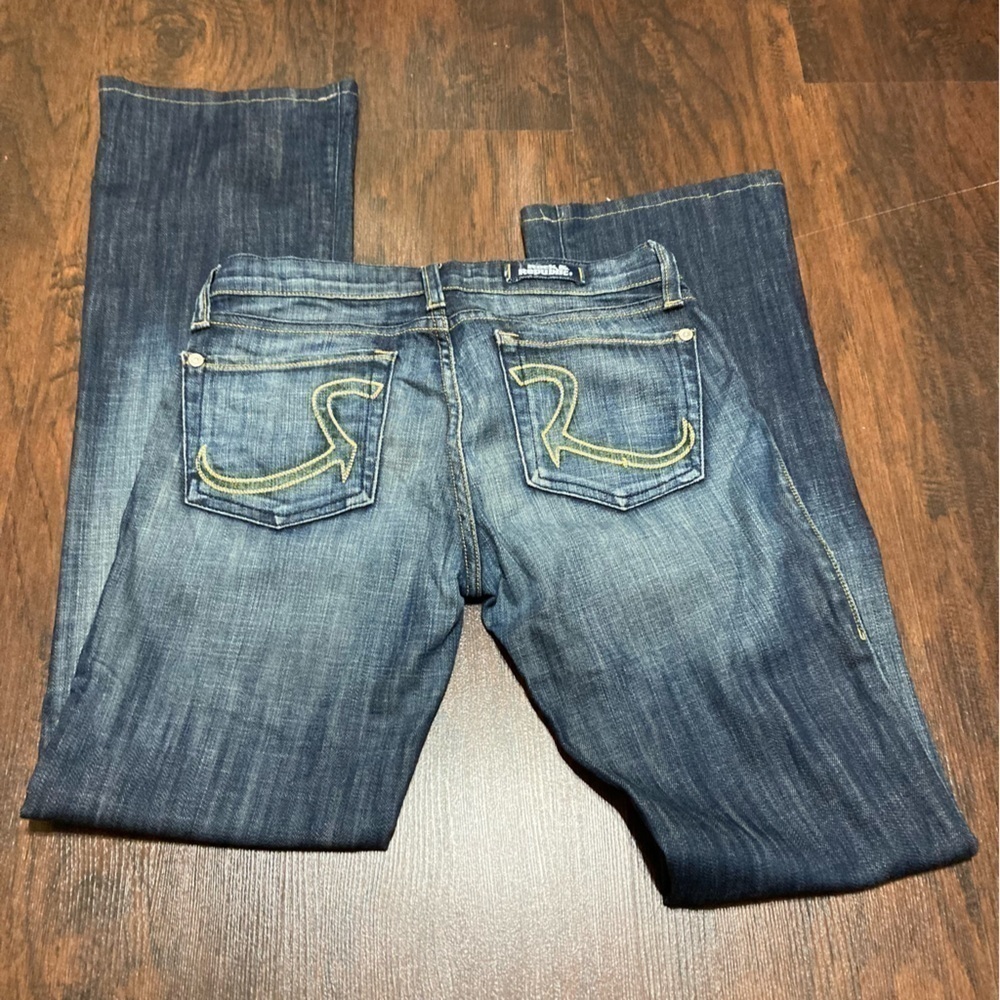 ROCK & REPUBLIC JEANS boot cut denims size 27 X 31 *altered inseam GUC - Picture 12 of 14